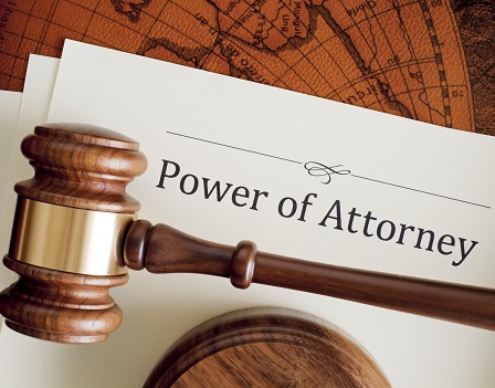 Power of Attorney document and gavel