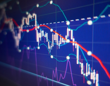 Economic crisis - Stock market graphs and charts - Financial and business background