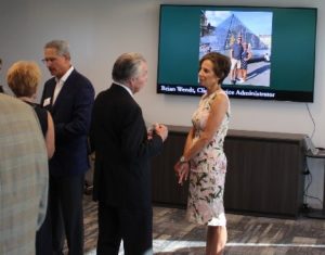 David Copeland and his wife, Liz, mingling with guests
